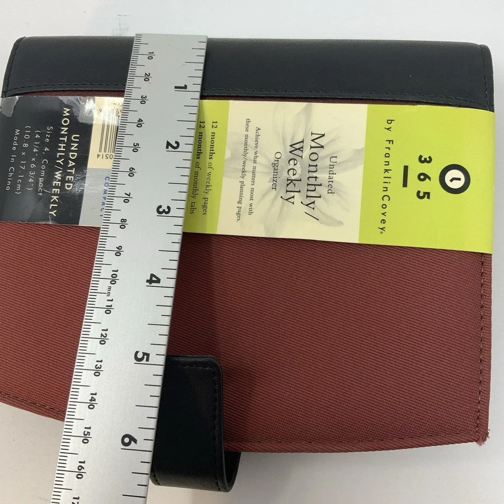 Franklin Covey 365 6-Ring Monthly Weekly Organizer‎ Planner Rust Black Canvass